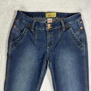 Vintage Mecca Femme Jeans Y2K Hip Hop Dark Wash Straight Bootcut Women Size 11